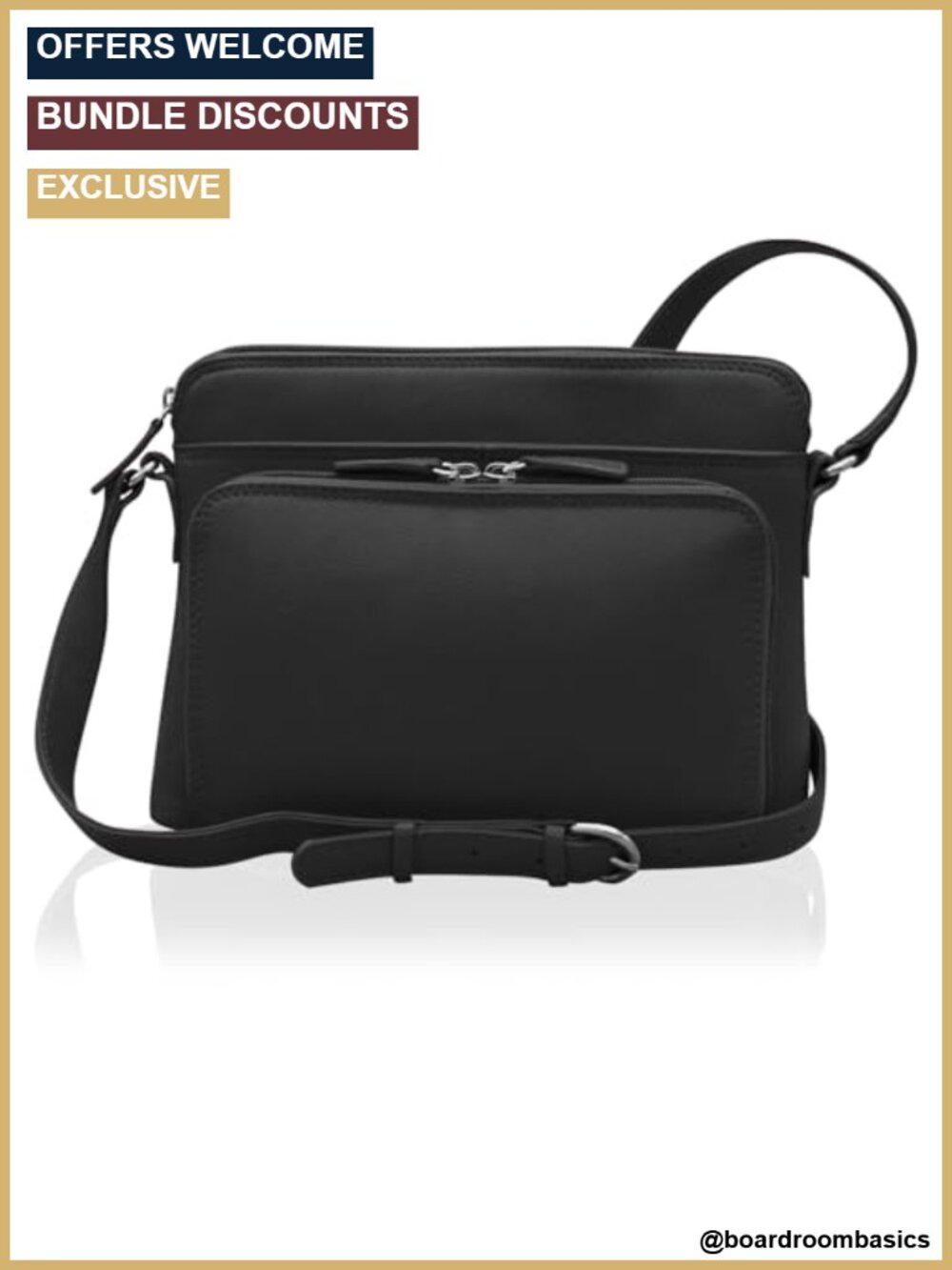 Genuine Leather Crossbody Bag RFID Blocking Wallet Organizer Adjustable Strap